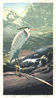 Matt Brown Woodblock Print Great Blue Heron, 2nd state