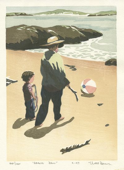 Matt Brown Woodblock Print Beachball