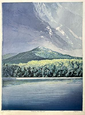 Matt Brown Woodblock Print Monadnock from Stone Pond.6.1