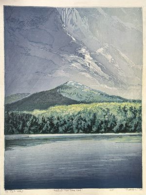 Matt Brown Woodblock Print Monadnock from Stone Pond.6.7