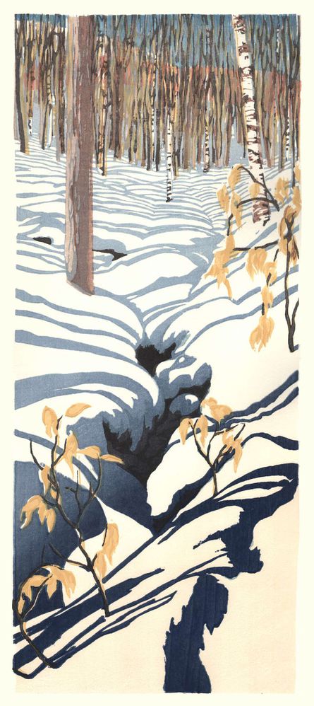 Matt Brown Woodblock Print Below Mt Pemigewasset, 2nd State, edition sold out